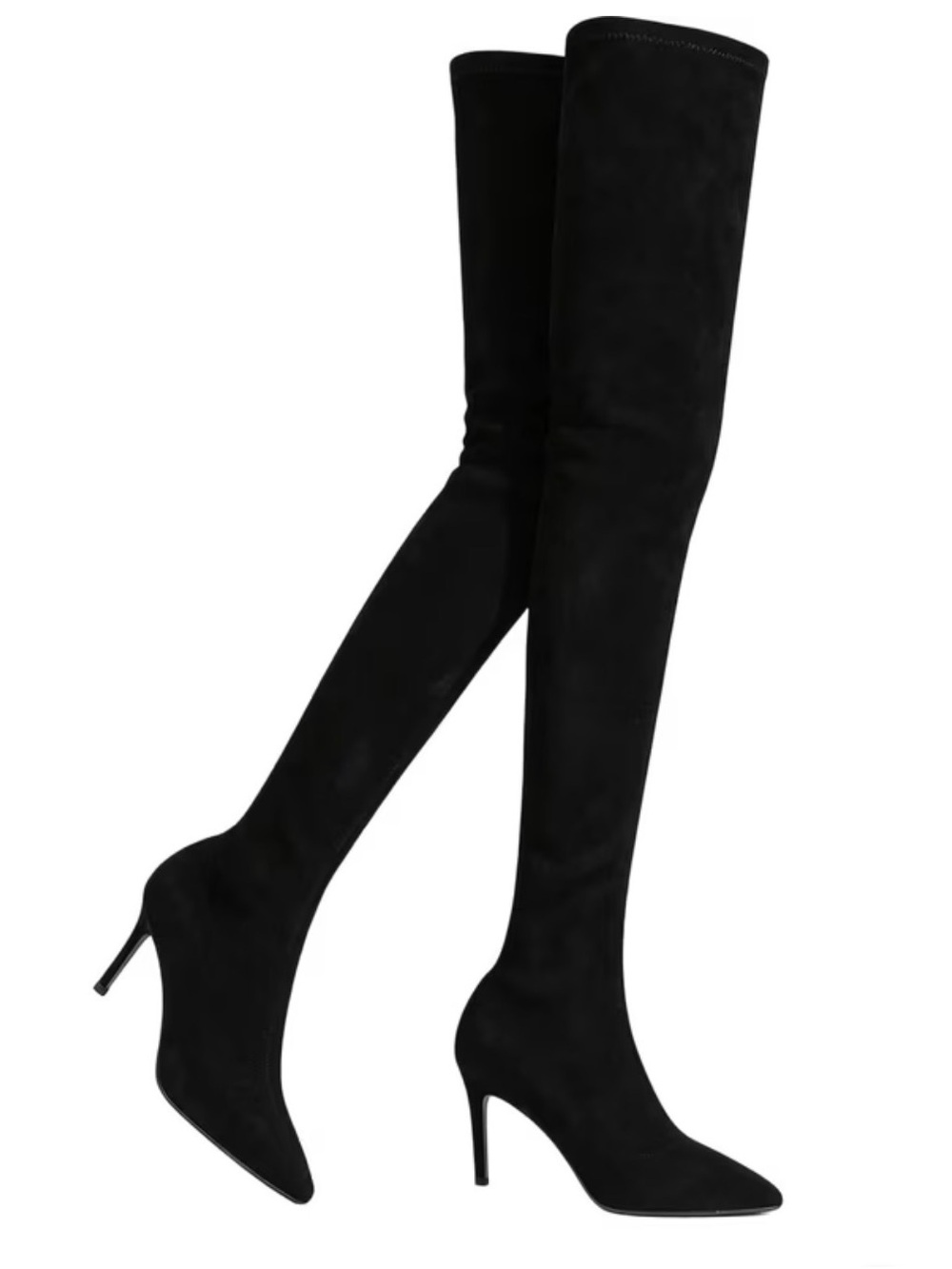 Knit Over-the-Knee Boots – High Heel – Pointed Toe – EU 40 / US 9.5
